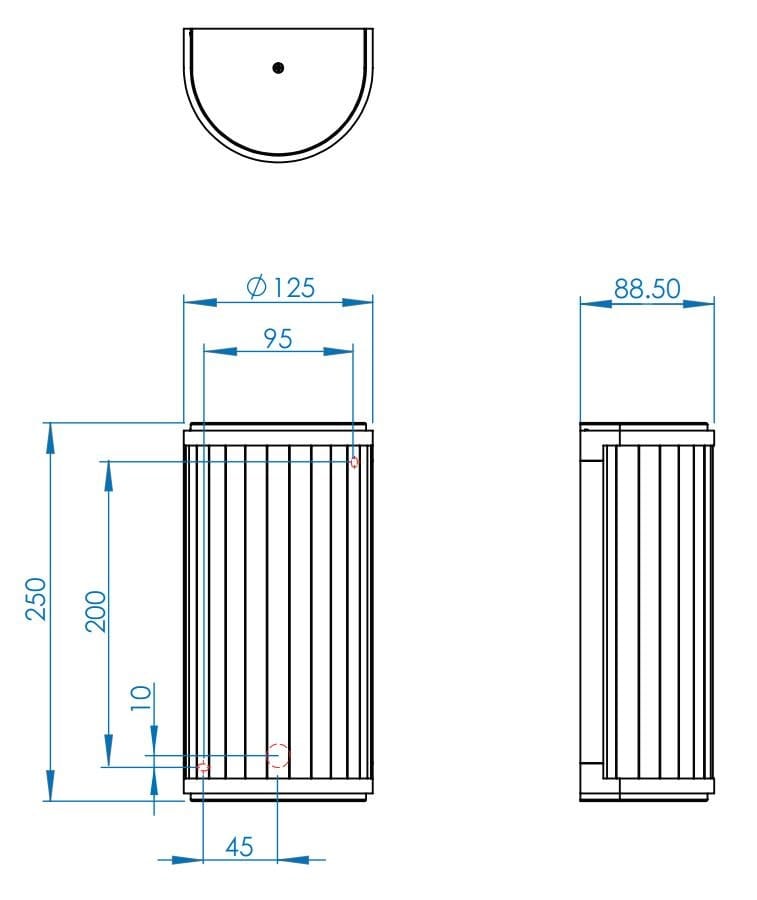 Затемняемый стальной и стеклянный настенный светильник Astro Lighting MONZA ARCH-00053039 - Вид №4