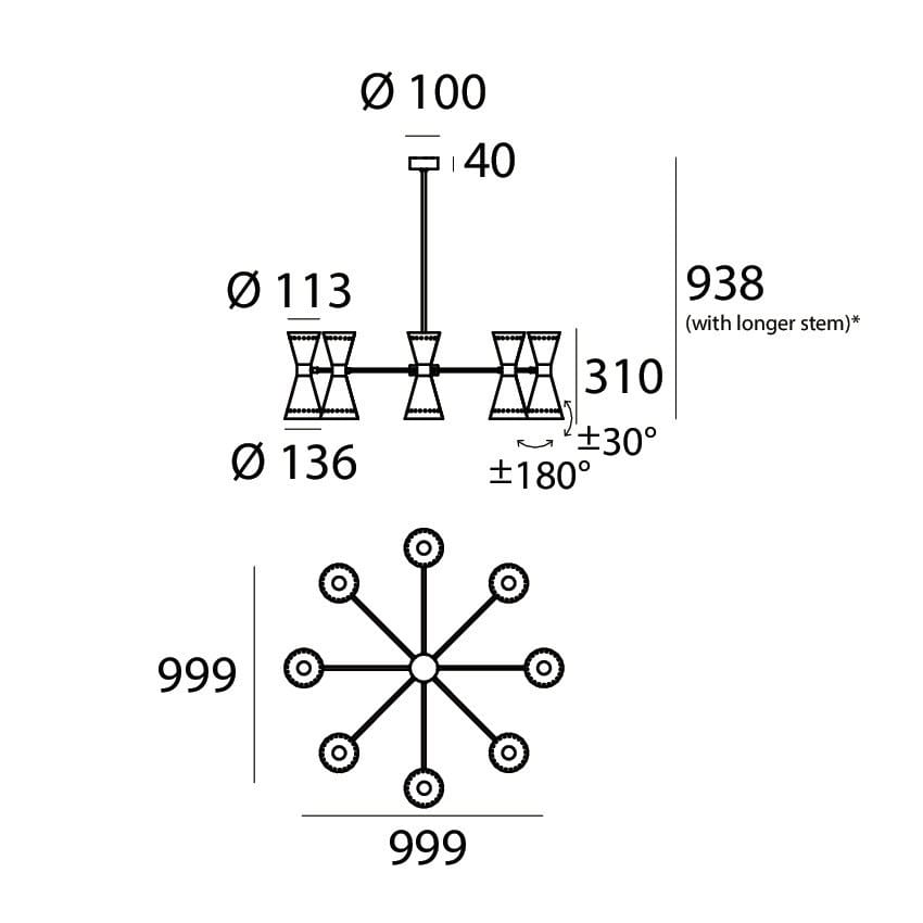 Регулируемый металлический подвесной светильник Stilnovo Megafono ARCH-00073576 - Вид №10