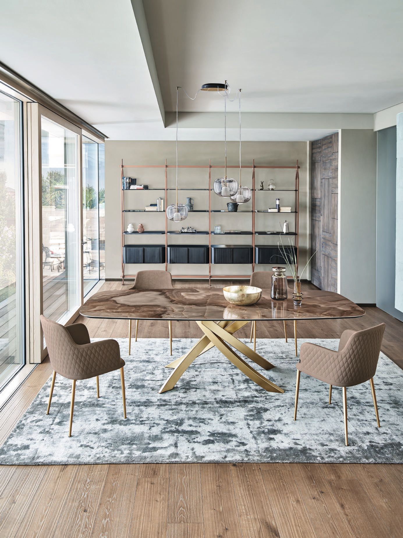 Стальной бочкообразный стол и SuperMarmo Bontempi Casa художественный ARCH-00049413 - Вид №4