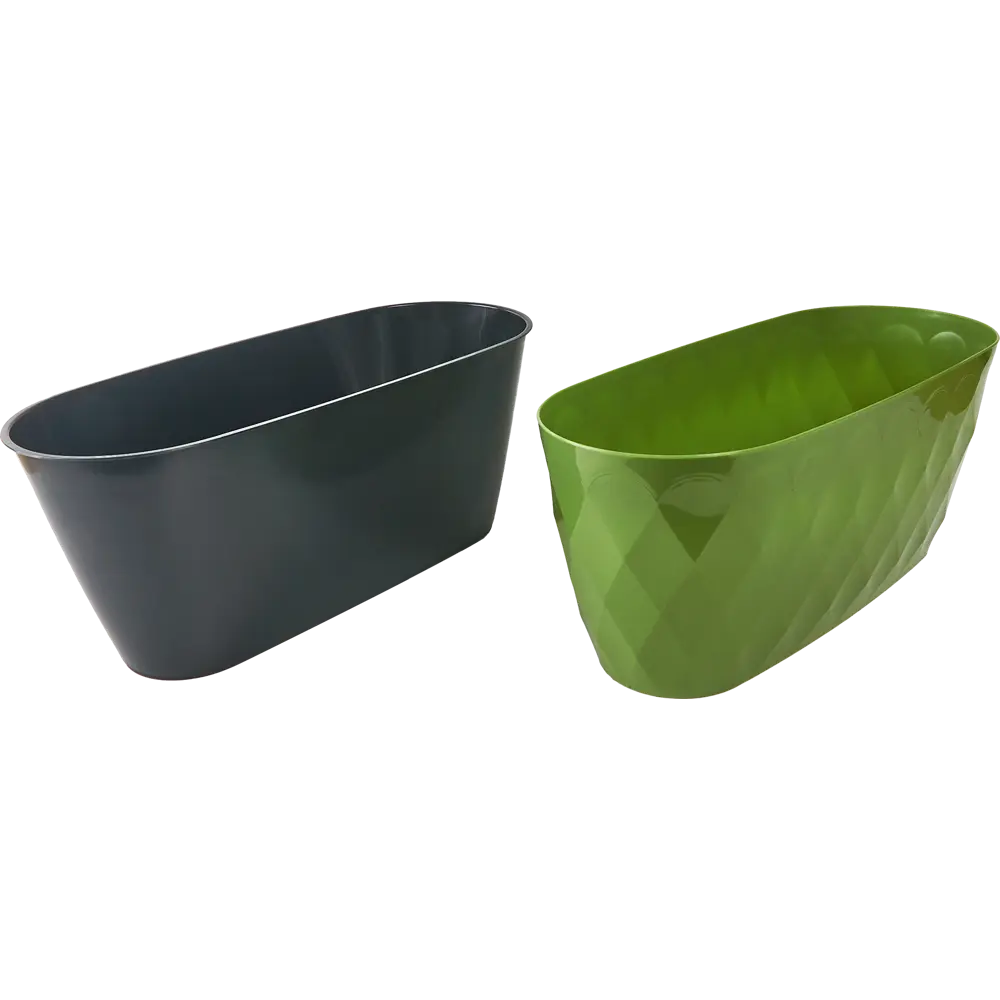 Горшок для цветов Homver Laurel 35.4x15.2x15 см v5 л пластик зеленый 85415003 STLM-2156920 - Вид №1