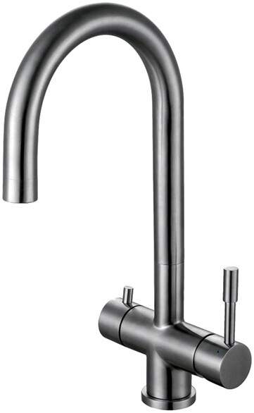 Смеситель ZorG Inox Grantis SZR-1339 F-A для кухонной мойки, сталь