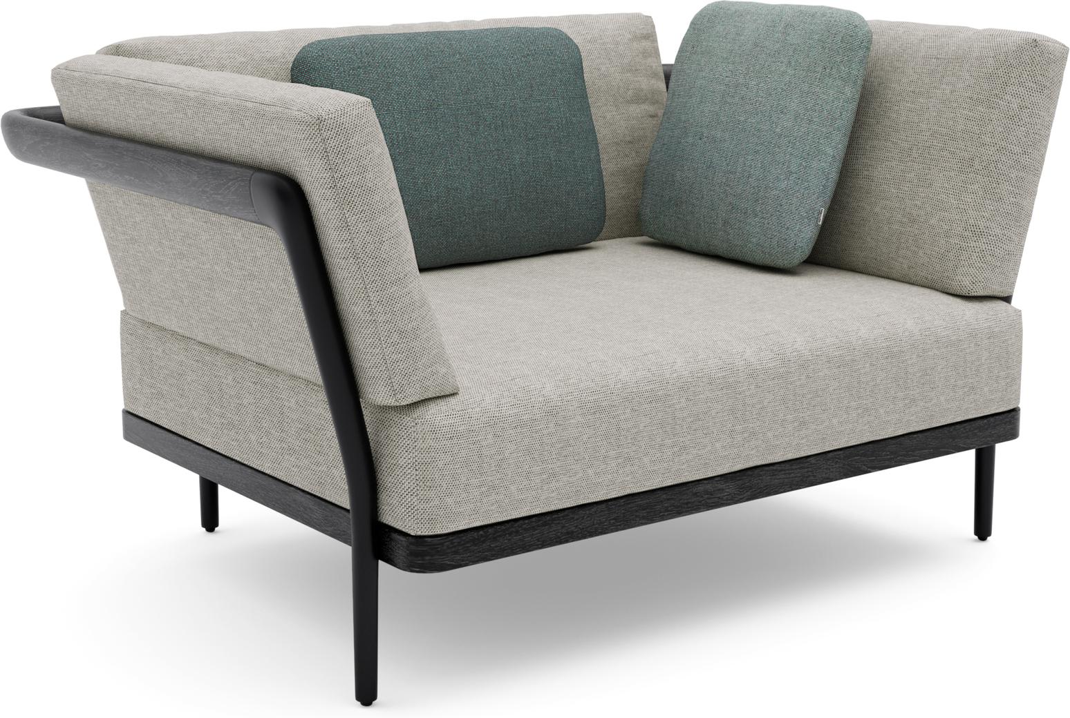 MNST256 1 мест. teak nero черный Manutti Flex