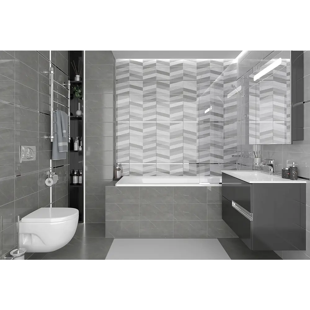 Плитка настенная Savoy мозаика 20х40 см 1.2 м² цвет серый 82794859 STLM-2016193 Santreyd - Вид №3