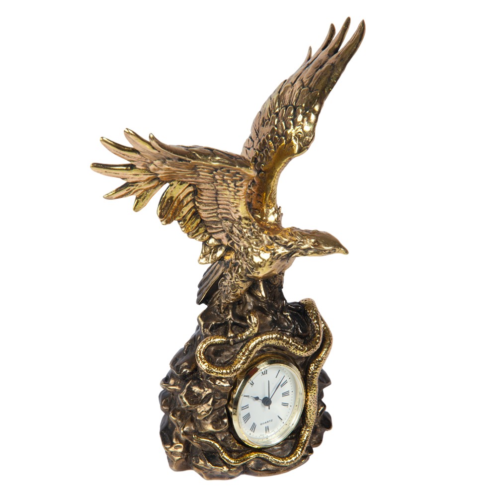 41013 Часы настольные Орел на скале Бронза BOGACHO 4627138242223 - Вид №5