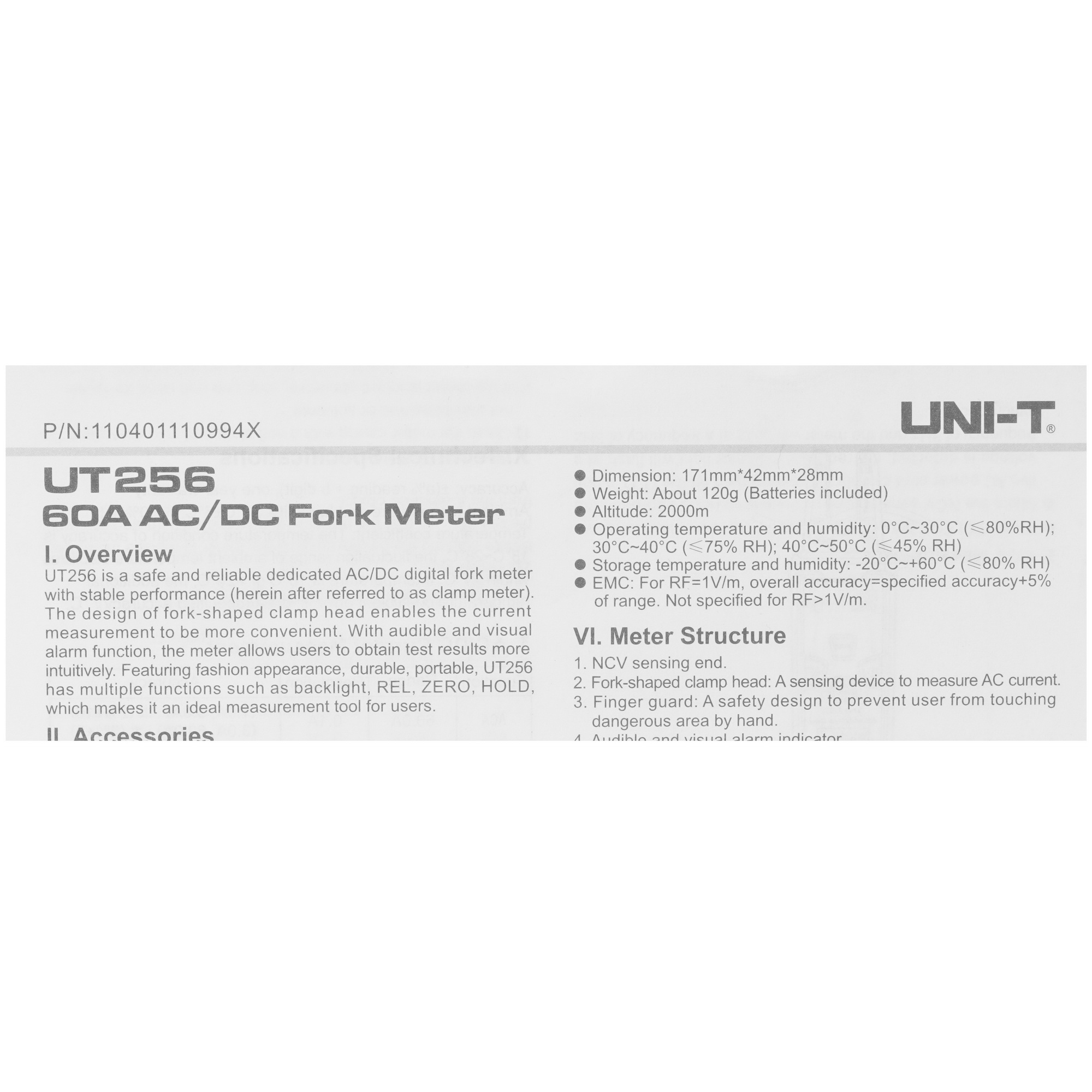 Клещи токоизмерительные UNI-T UT256 9110949 STDN-0079022 - Вид №4