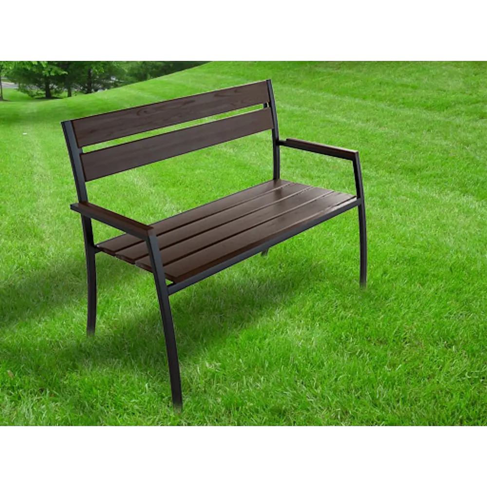 Скамья садовая разборная Garden 113х56х85.6 см металл/дерево темно-коричневая 82608841 STLM-2042046 Santreyd  - Вид №3