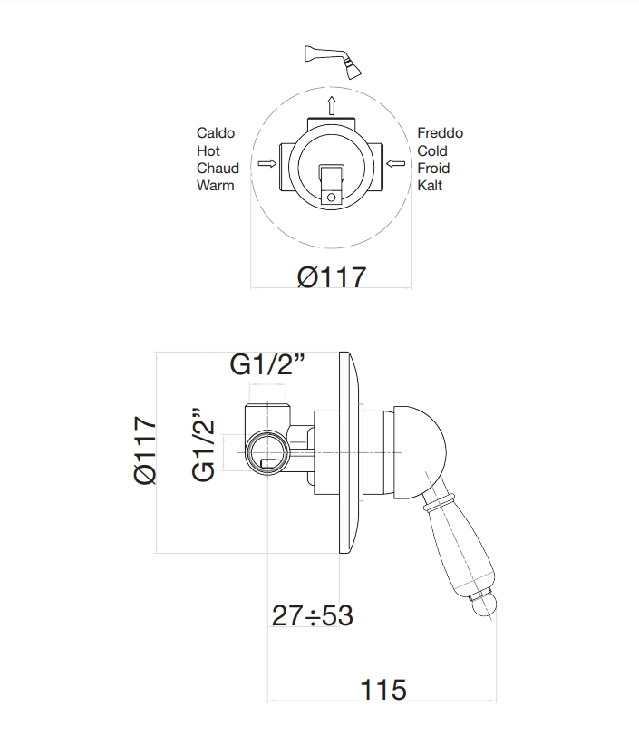 83CR5130 Смеситель для душа , хром Fiore Imperiale  - Вид №2