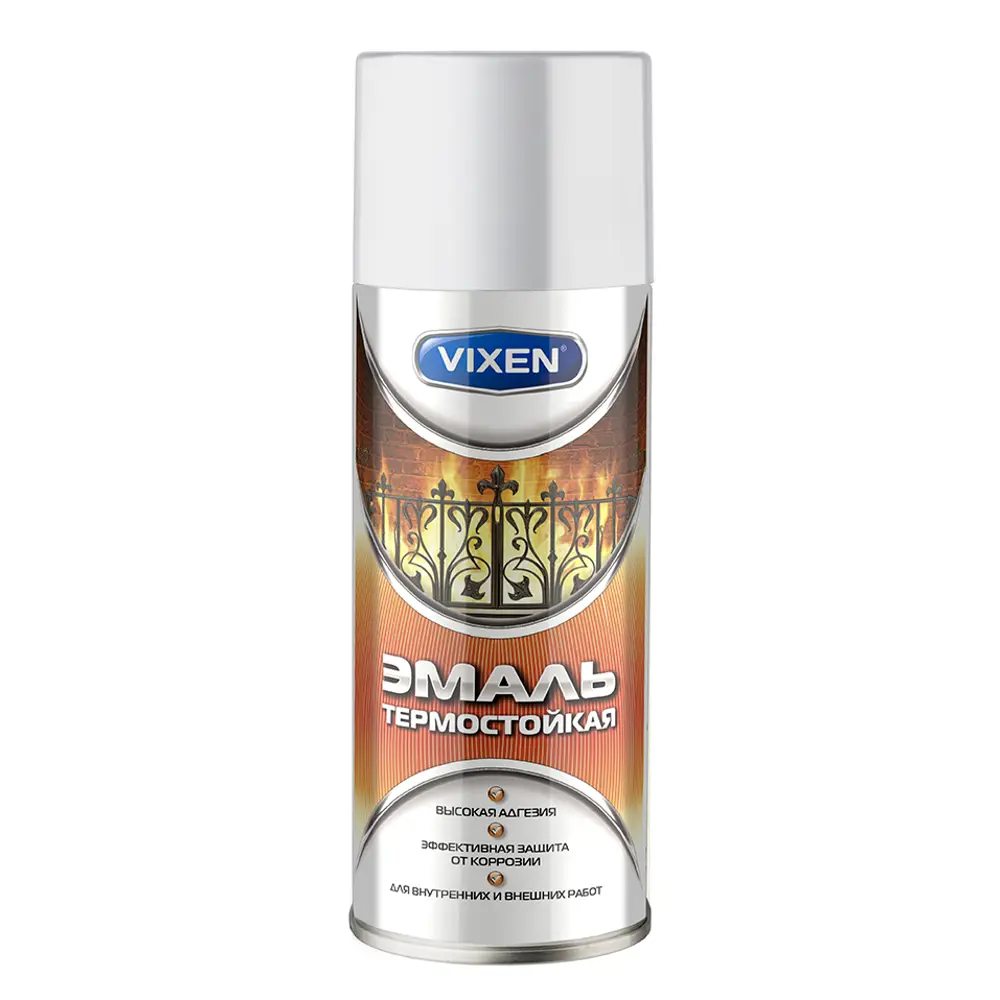 Эмаль аэрозольная термостойкая Vixen 500 мл цвет белый 82095464 STLM-2160102 