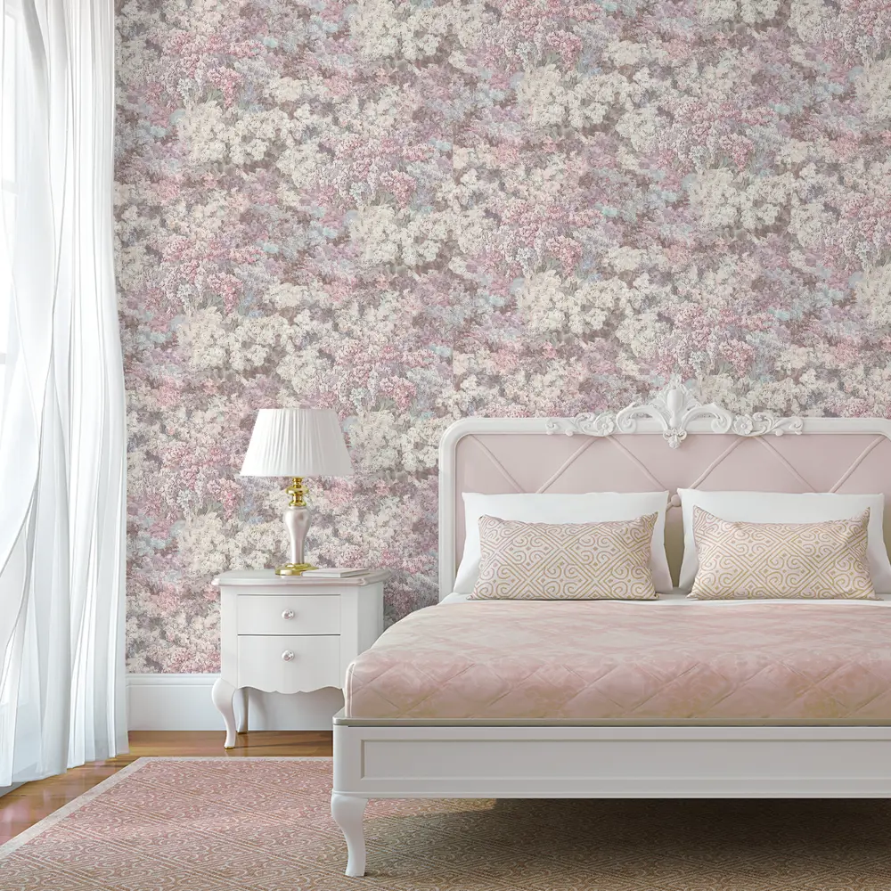 Обои флизелиновые Московская Обойная Фабрика Акварель розовые 1.06 м 4115-4 Акварель сирень STLM-2166256 - Вид №2