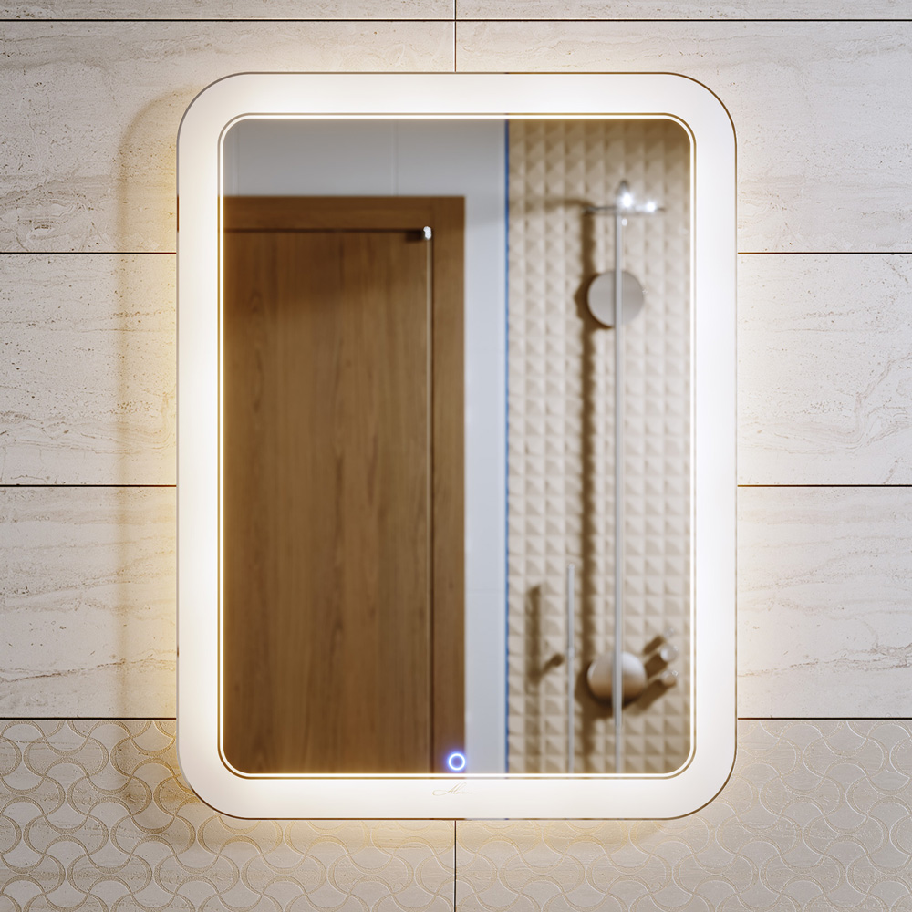 Зеркало в ванную с подсветкой белое 90х80 см Vanda Lux ALAVANN VANDA LUX 303908 Белый  - Вид №4