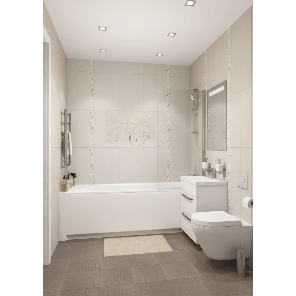 Декор настенный Нефрит-Керамика Милан 60х80 см цвет бежевый STLM-2154084 - Вид №4