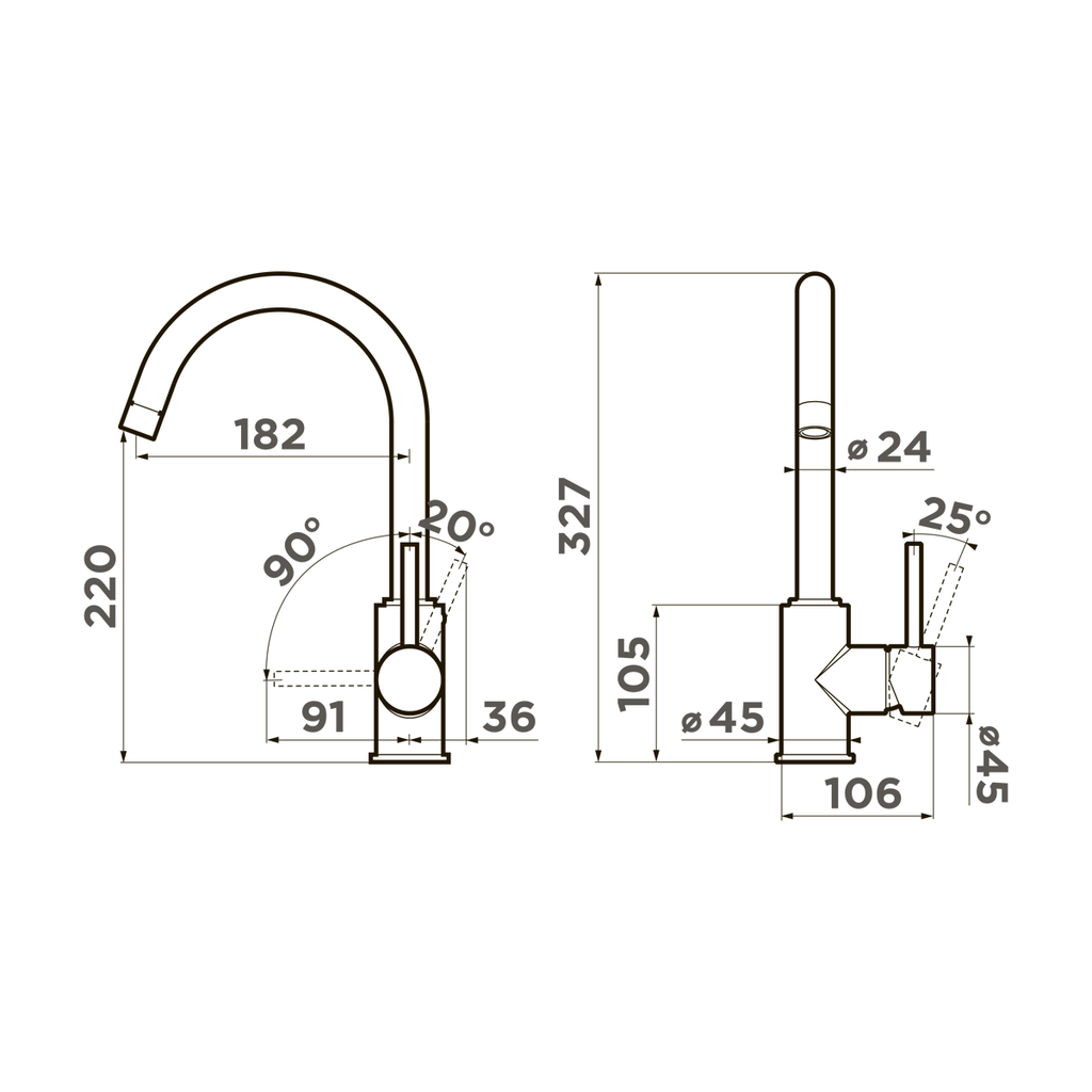 Смеситель для кухни Shinagawa-P PL-P OMOIKIRI 4974107 - Вид №1