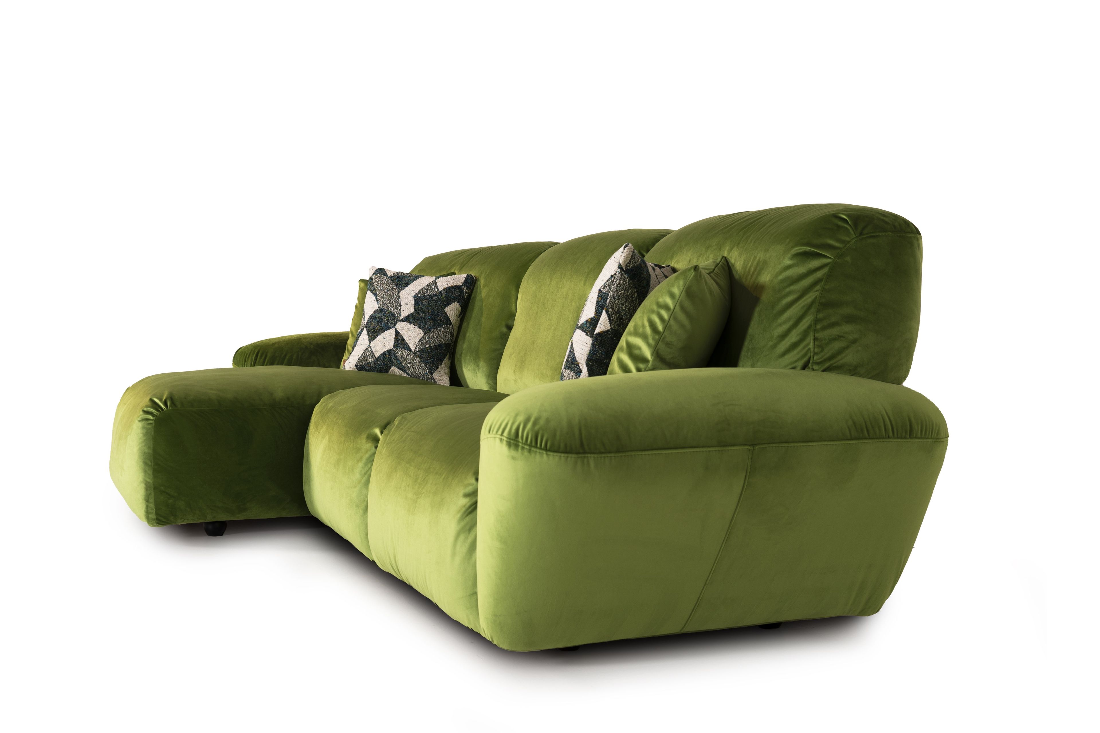 Бархатный диван с полуостровом Mantellassi 1926 Beluga ARCH-00092709 - Вид №2