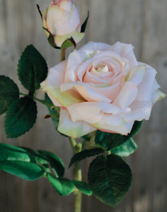 3130 598 a3 Искусственная роза, 1 цветок, 1 бутон, 37 см, real touch soft, антично-светло-розовый H-andreas