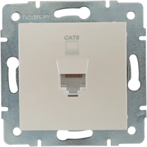 Розетка компьютерная встраиваемая Lexman Виктория RJ45, цвет жемчужно-белый матовый