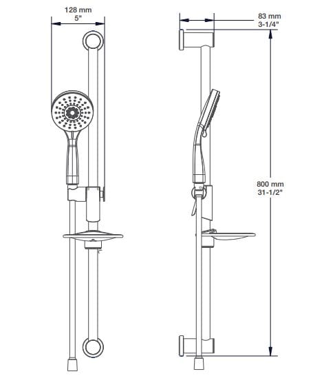 Встраиваемый термостатический набор для ванны с ручным душем BARIL Zip B66 ARCH-00126187 - Вид №4