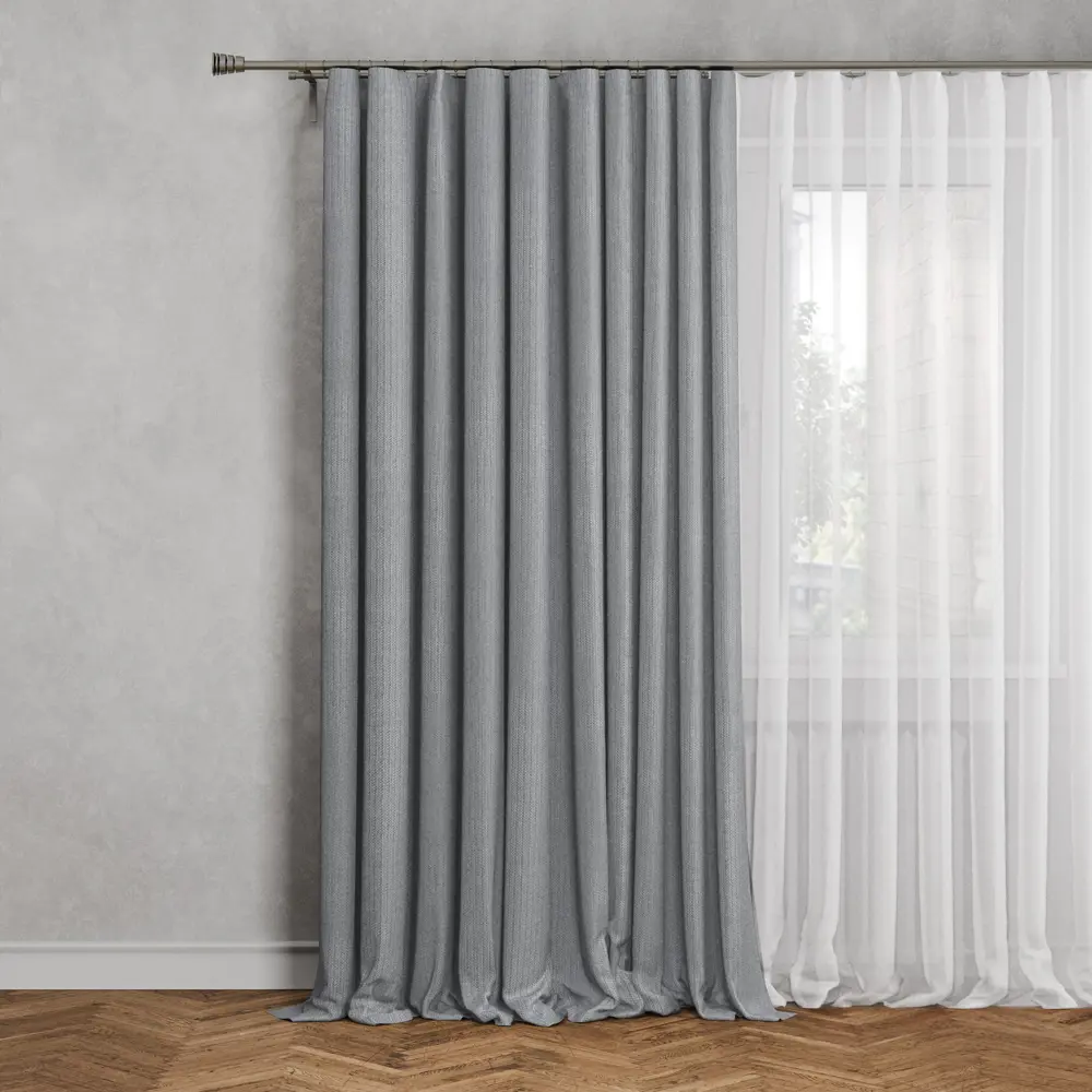 Штора на ленте Renata 140x280 см цвет серый MIAMOZA STLM-2092300