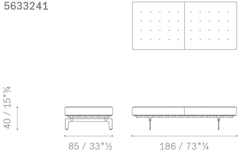 Poltrona Frau Стеганая скамья, обитая тканью La collezione - divani e poltrone sun-id-1468546 - Вид №3