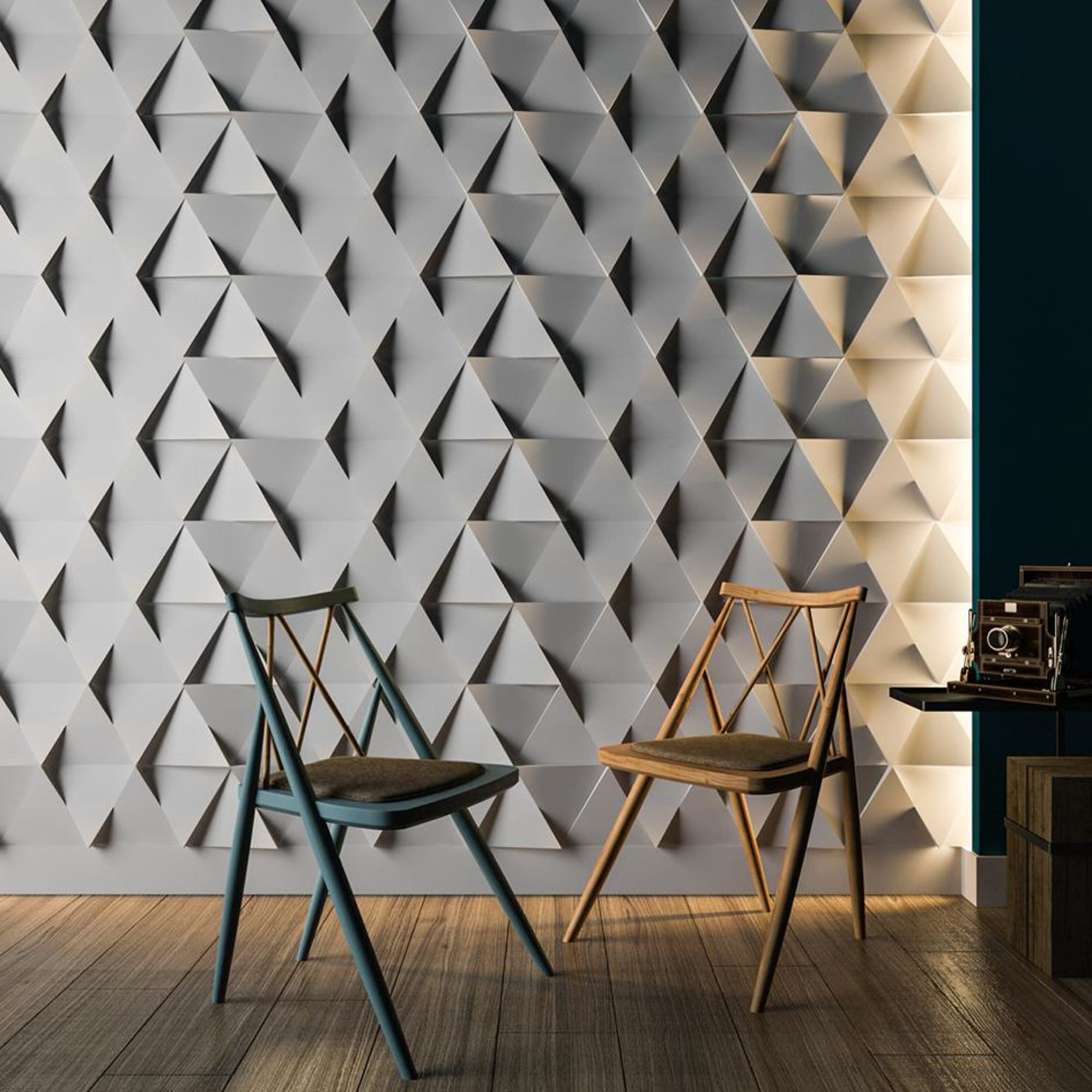 82399301 3D Панели матовые без покрытия 7 шт цвет белый Santreyd  - Вид №4