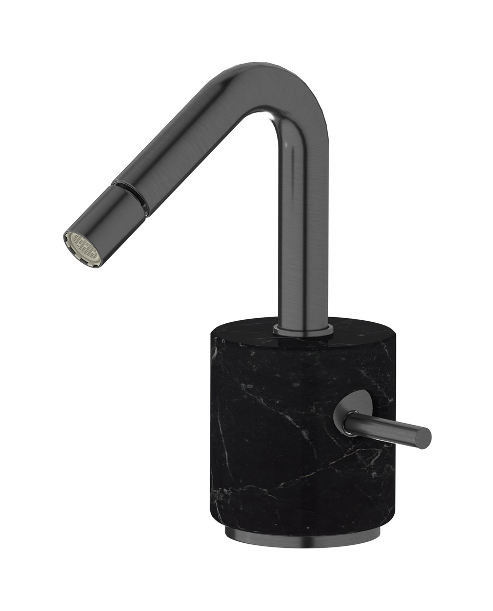 Смеситель для биде на 1 отверстие в комплекте с донным клапаном. WE ARE IB mr220cs_2 Brushed Black Chrome Marmo