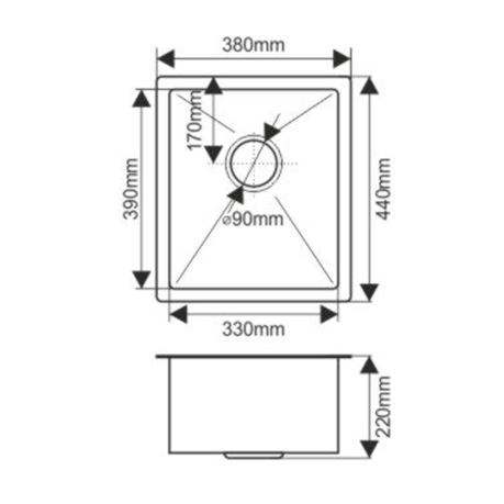 Мойка H3844 MELANA ProfLine 3,0/200 САТИН врезная прямоугольная с коландером H3844 H3844 сатин - Вид №1