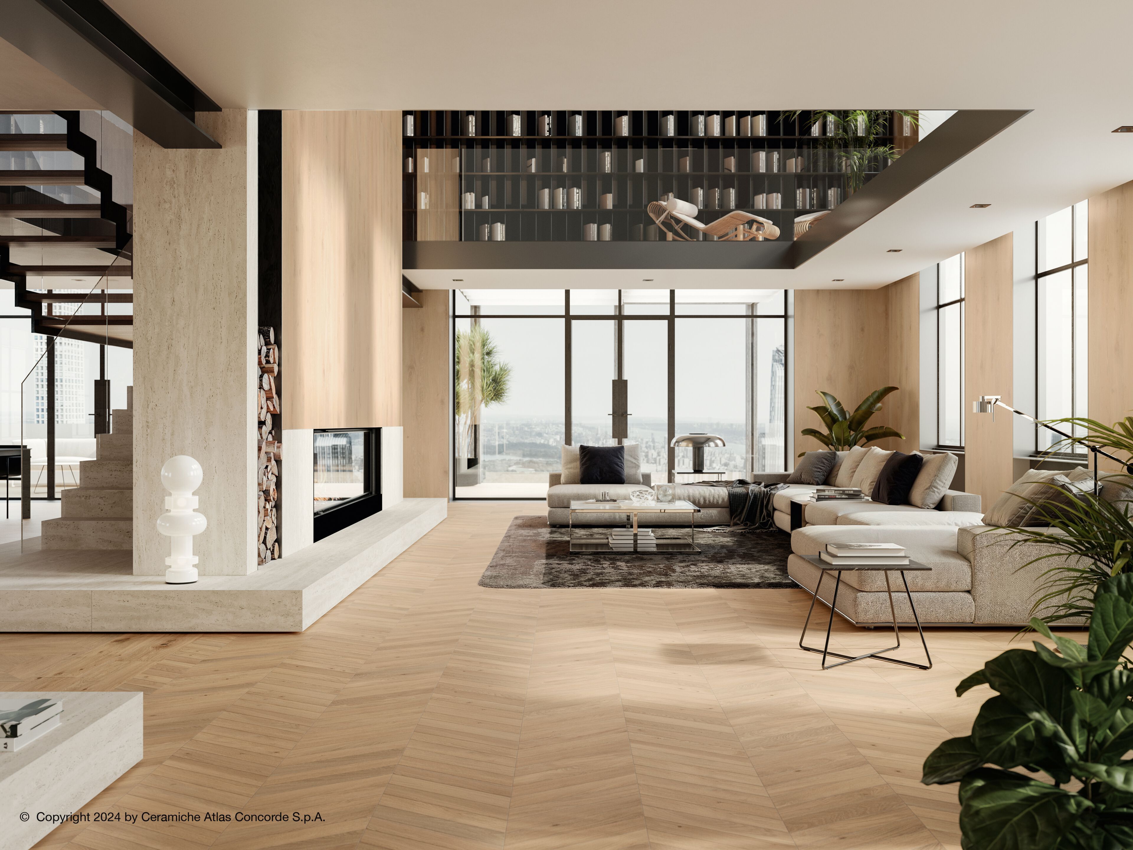 Напольное покрытие из керамогранита в помещении и на открытом воздухе с эффектом дерева Atlas Concorde журнал ARCH-00030139 - Вид №10