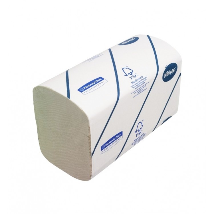 6777 Kimberly Clark Полотенца бумажные листовые Kimberly Clark Kleenex Ultra 6777 H2 Z-сложения 2-слойные в пачке по 124 листа  - Вид №1