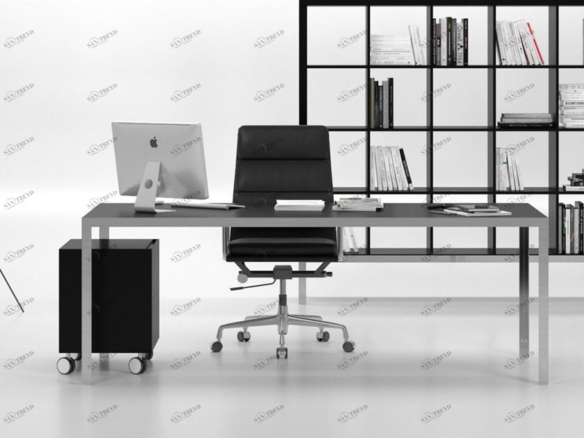 Elitable Прямоугольный рабочий стол из фанерованной древесины Cube sun-id-1451522