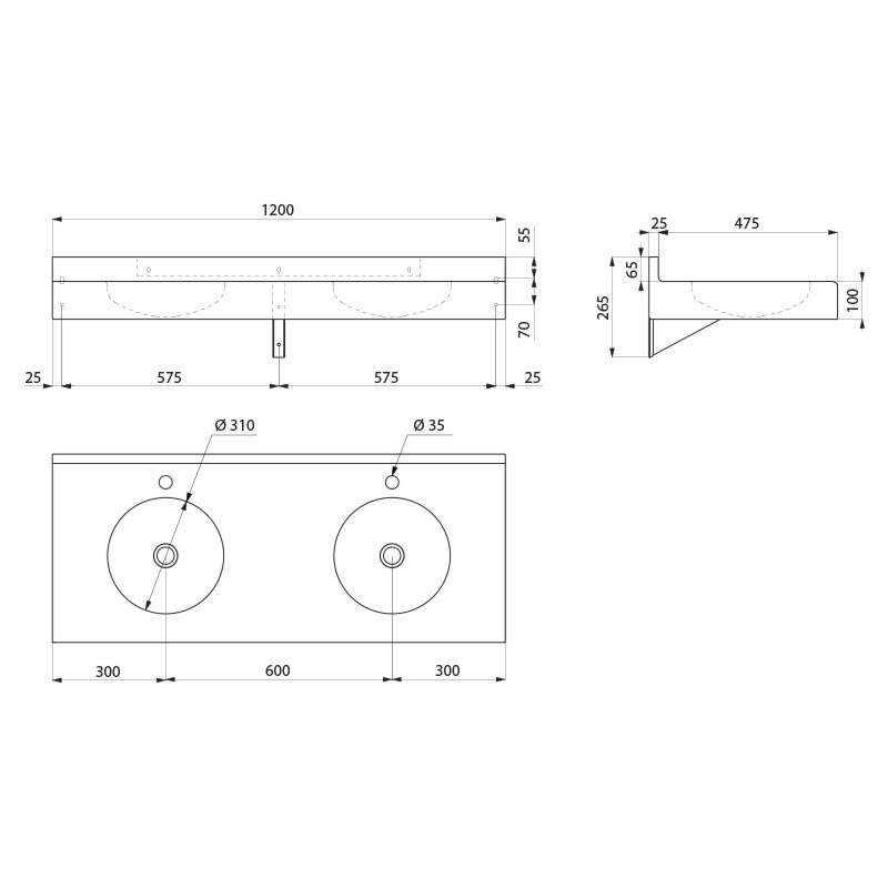 121390 Коллективный умывальник DUPLO RP DELABIE  - Вид №1