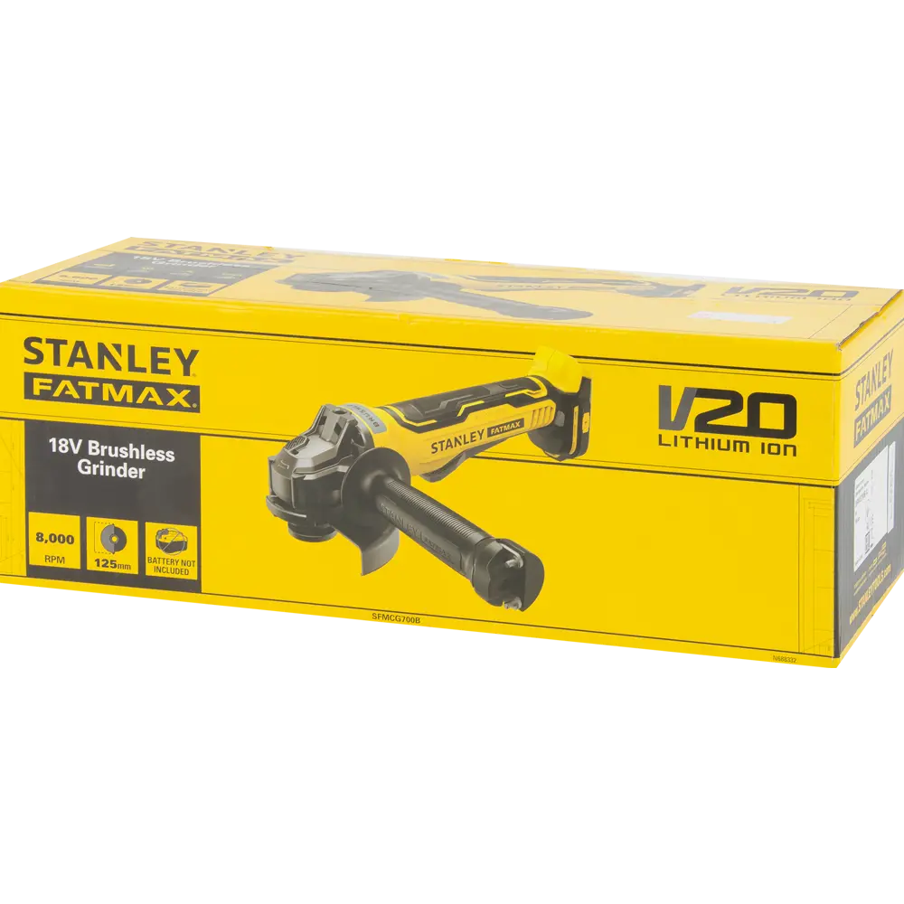 УШМ аккумуляторная бесщеточная Stanley Fatmax SFMCG700B-XJ, 18 В, 125 мм, без АКБ и ЗУ STLM-2110584 - Вид №7