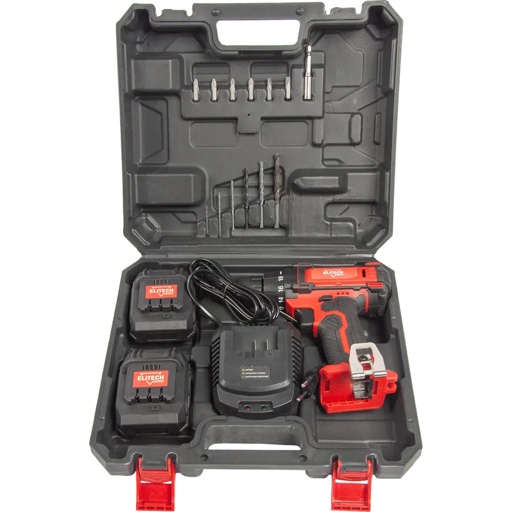 Дрель-шуруповерт аккумуляторная Elitech ДА 12СЛ2 12 В 2x1.7 Ач 84465829 STLM-2174708  - Вид №5