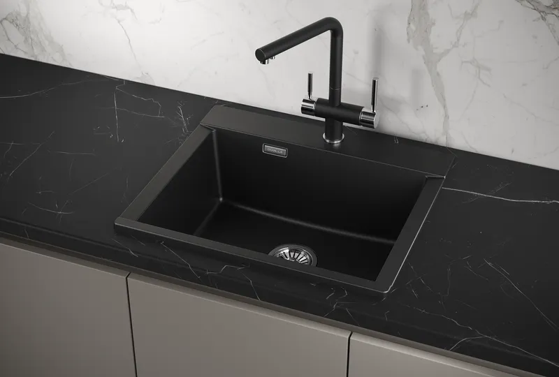 ES-5804, ТУРМАЛИН, кухонная мойка, кварц, ESTETICA GRANULA 5804-ST200 - Вид №1