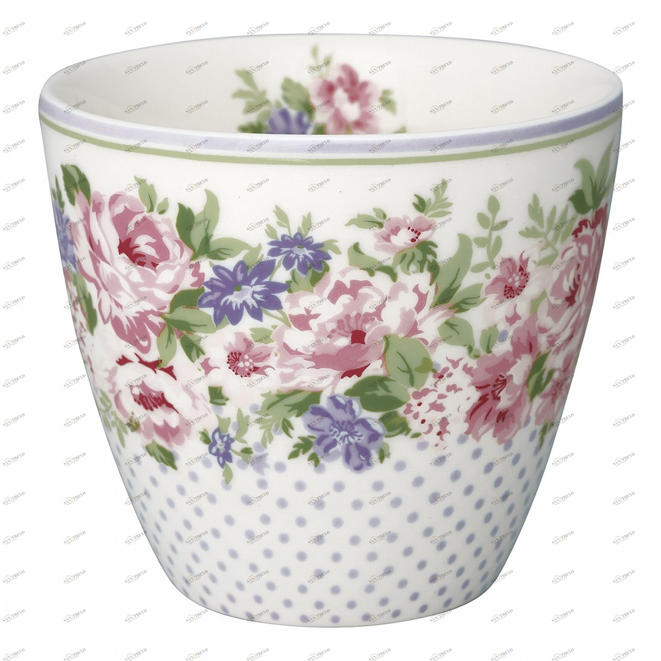 Стакан "Rose white" LE-VILLAGE ЦВЕТЫ 224149 Белый;зеленый;розовый 