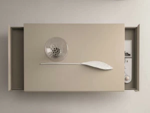 ZANETTE Лакированный прямоугольный журнальный столик с вещевым ящиком