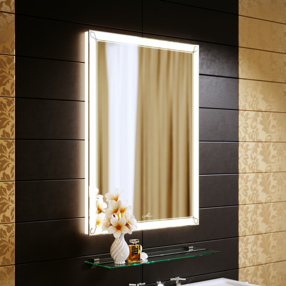 Зеркало в ванную с подсветкой белое 90х80 см Retro ALAVANN RETRO 303936 Белый - Вид №3