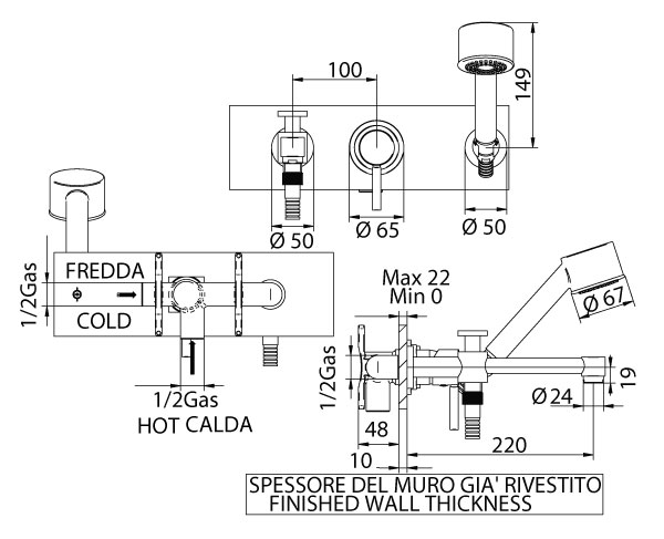 1654200000SF Смеситель Bandini Coco Santreyd - Вид №1