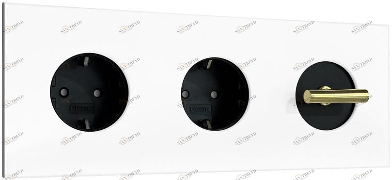 FEDE Электрическая розетка на 3 модуля Twenty sun-id-1360847