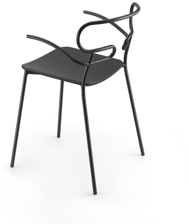 TrabA' Стул из металла и полиуретана с подлокотниками Genoa 0048/0049-met-pu, - Вид №2