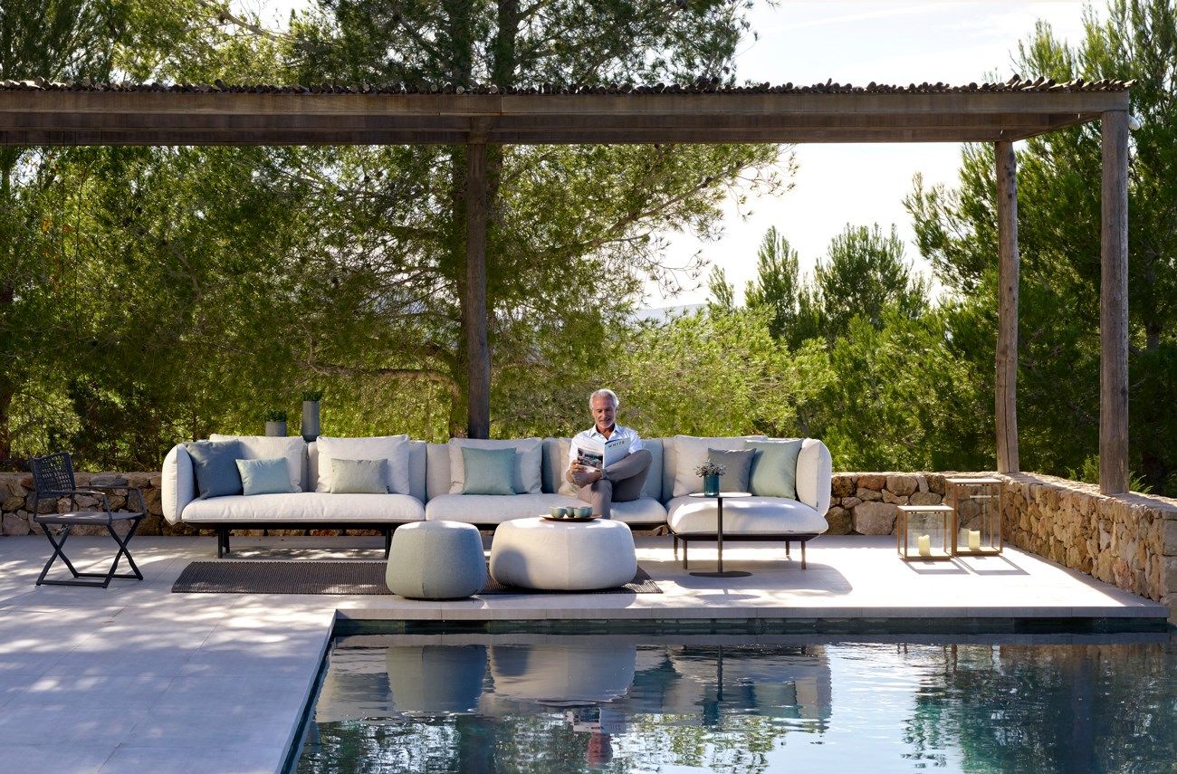 Тканевый угловой модульный садовый диван TRIBÙ Senja ARCH-00108940 - Вид №6