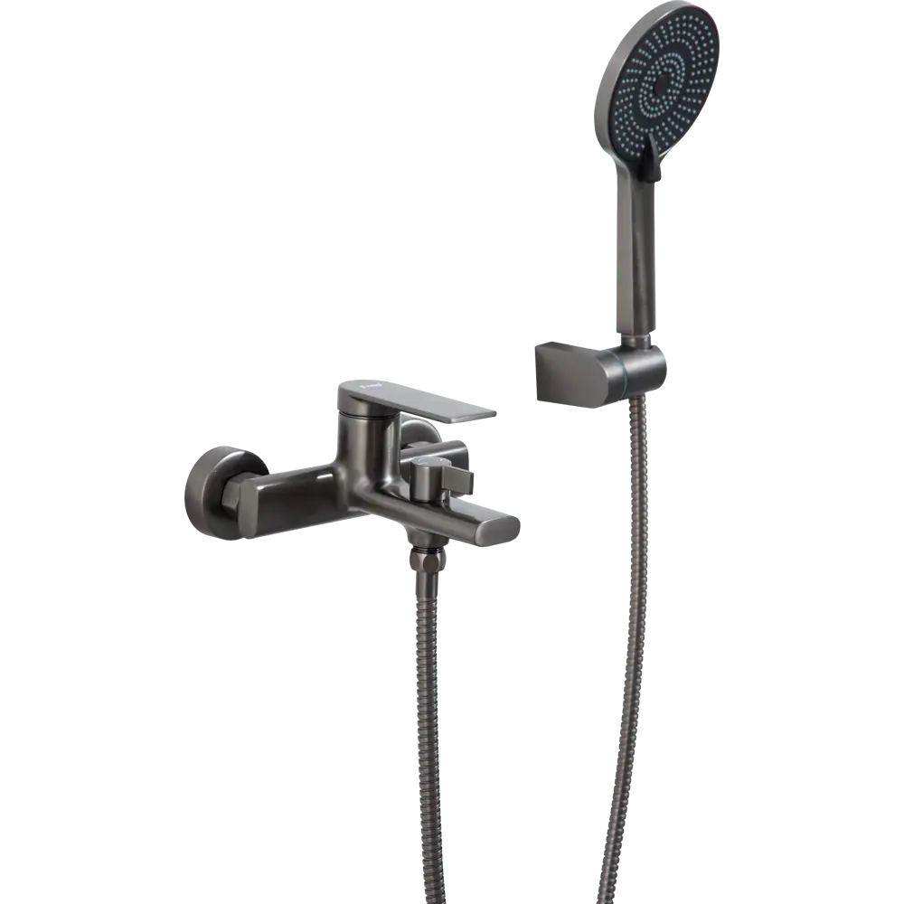 Смеситель для ванны Frap Arne однорычажный на ванну с лейкой и шлангом цвет графит STLM-2099106 - Вид №5