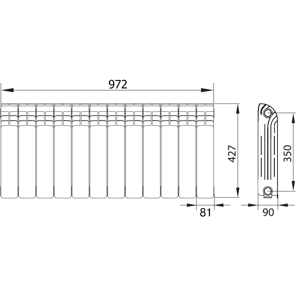 Equation Aluminium - алюминиевый радиатор отопления 12 секций для эффективного обогрева 18360670 STLM-0010518 - Вид №5