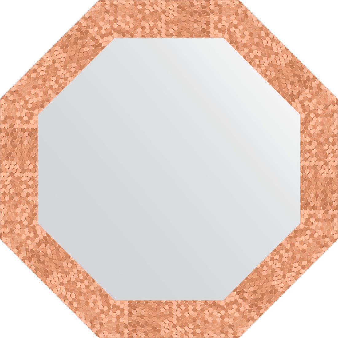 BY 3743 Зеркало в багетной раме - соты медь 70 mm EVOFORM Octagon