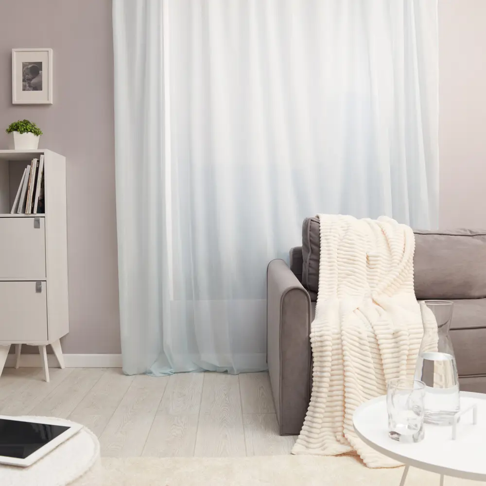 Тюль на ленте Виола 300x310 см цвет светло-голубой MIAMOZA STLM-2191305