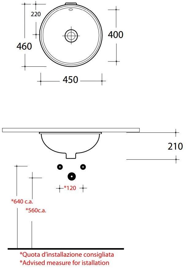 Lil4446001 Накладная раковина под столешницу  овальная Olympia Ceramica LAVABI D'ARREDO - Вид №2