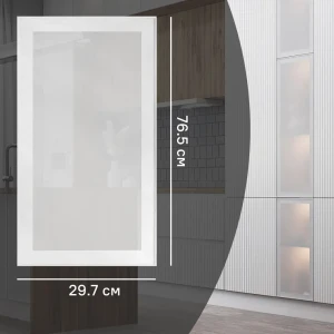 Фасад-витрина KONSENSA Вельск 30x77 см белый матовый для кухонного шкафа 89405456