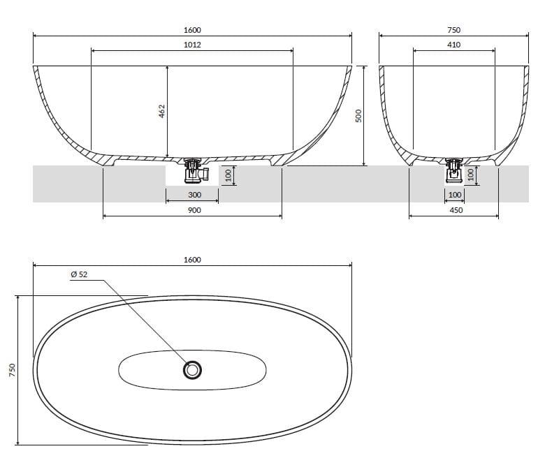 Ванна в центре комнаты из композитного материала OMNIRES Shell M+ ARCH-00059195 - Вид №35