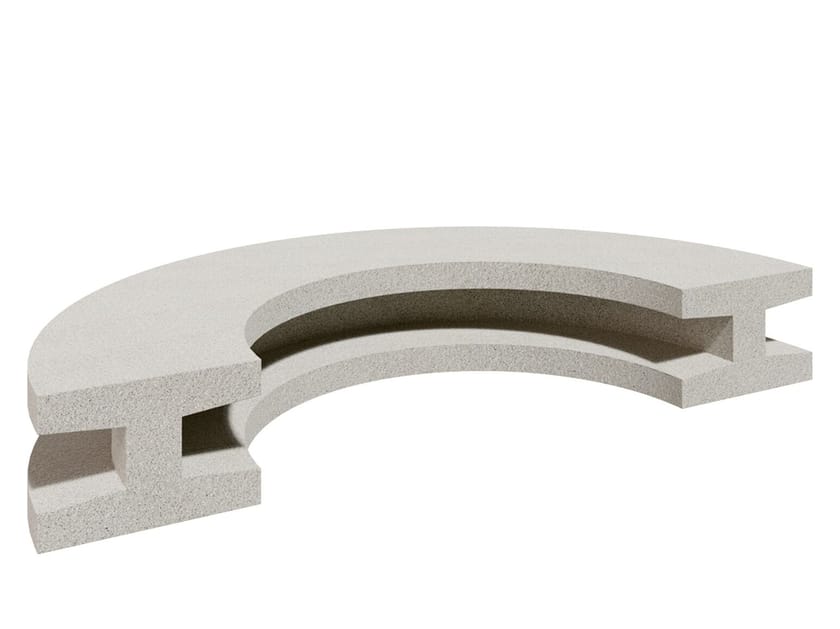 Изогнутая бетонная скамья amop основы ARCH-00074285