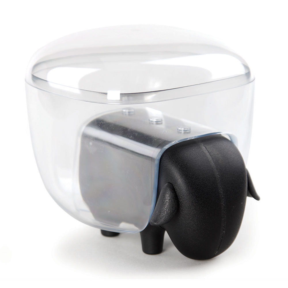 QL10227-BK-CL Держатель для ватных дисков sheep чёрный-прозрачный Qualy 