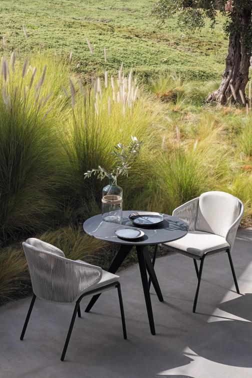 MNST984 Обеденный стол teak ⌀125см Manutti Torsa - Вид №4