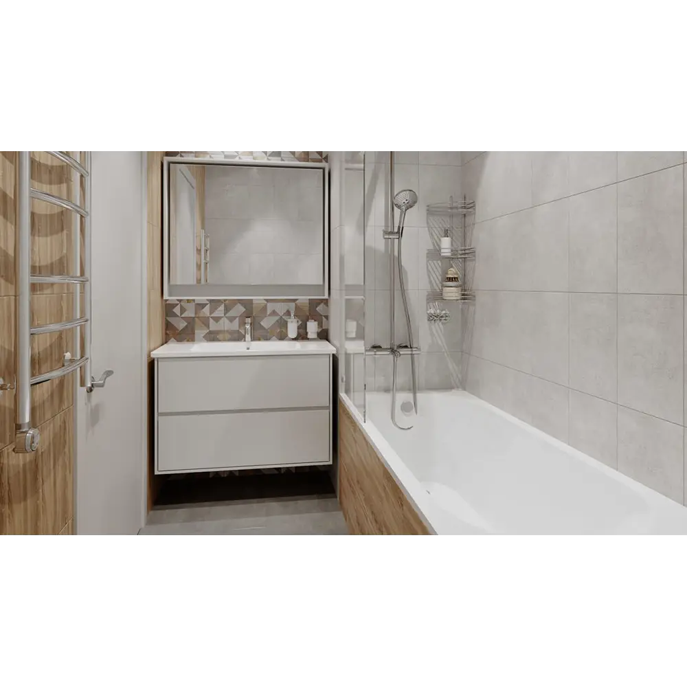 Плитка настенная Loft Grey 25х35 см 1.4 м² цвет светло-серый BELANI STLM-2197409 - Вид №4